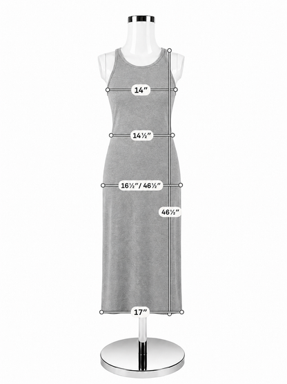 Athleta Gray Ribbed Sleeveless Tank Midi Dress Size Small - ONLINE ONLY