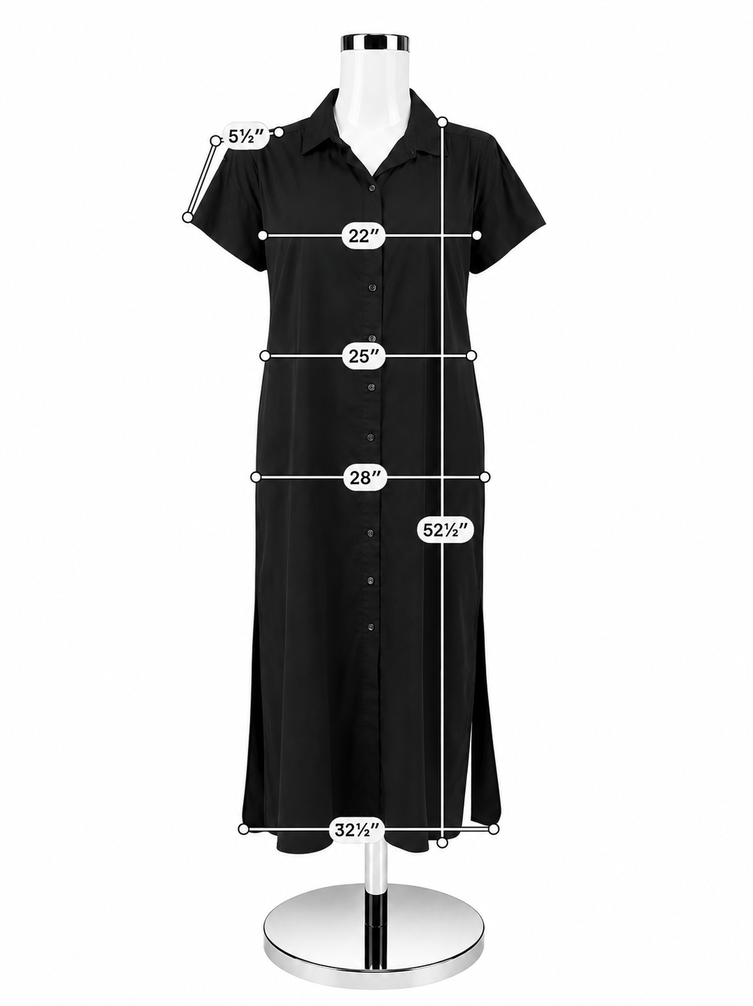 LOFT Black Cotton Button-Front Short Sleeve Maxi Shirtdress NWT Size M / 8 - ONLINE ONLY