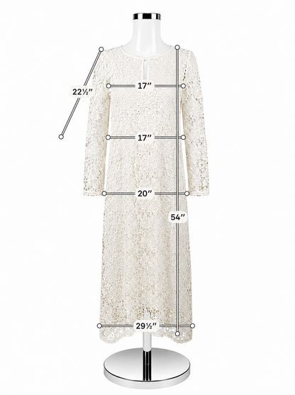 Johnny Was Arina White Floral Lace Maxi Dress Boho Long Sleeve XS - ONLINE ONLY