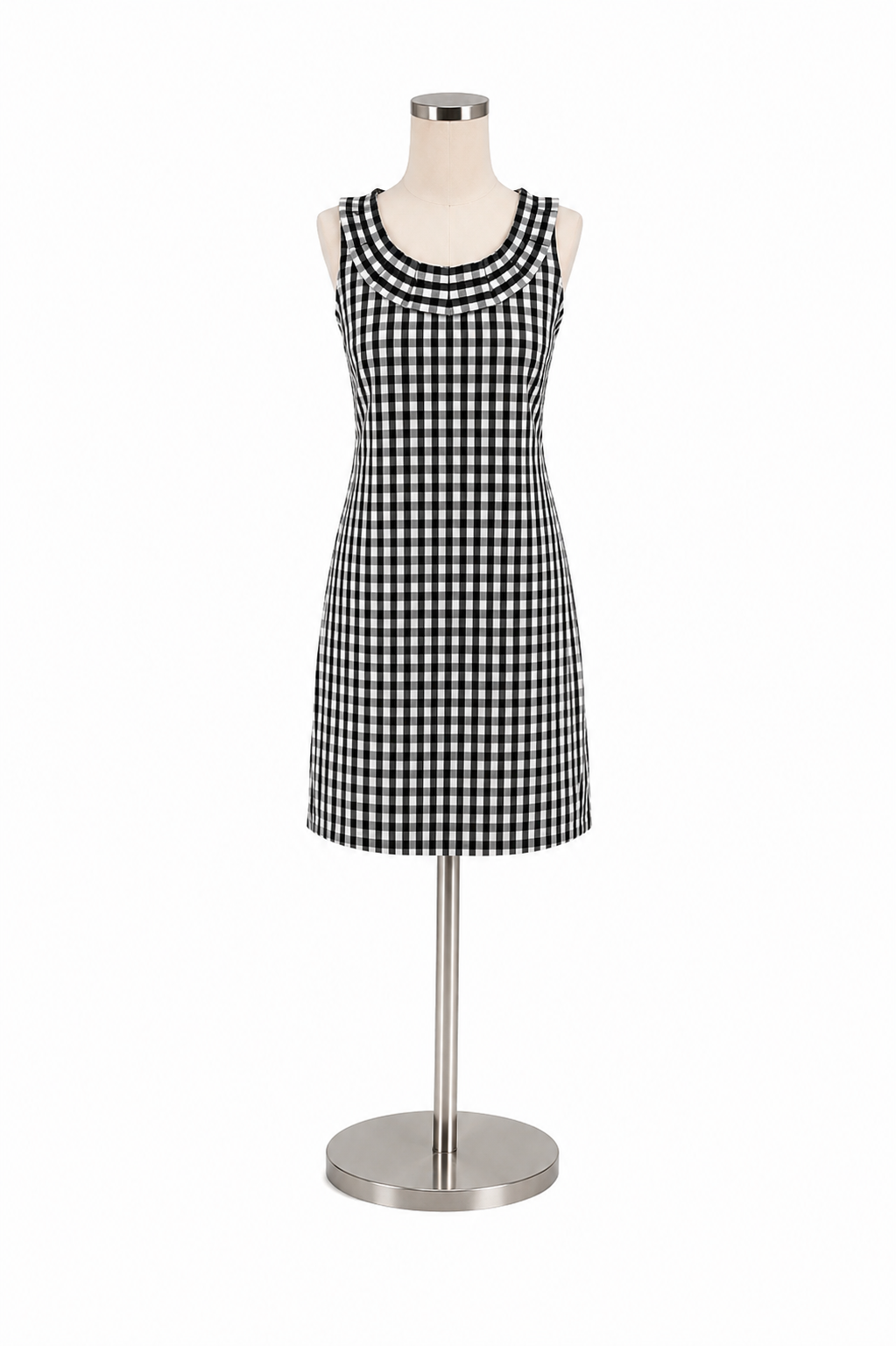 Talbots Petites Checkered Gingham Shift Dress | Size 4P Black &amp; White- ONLINE ONLY