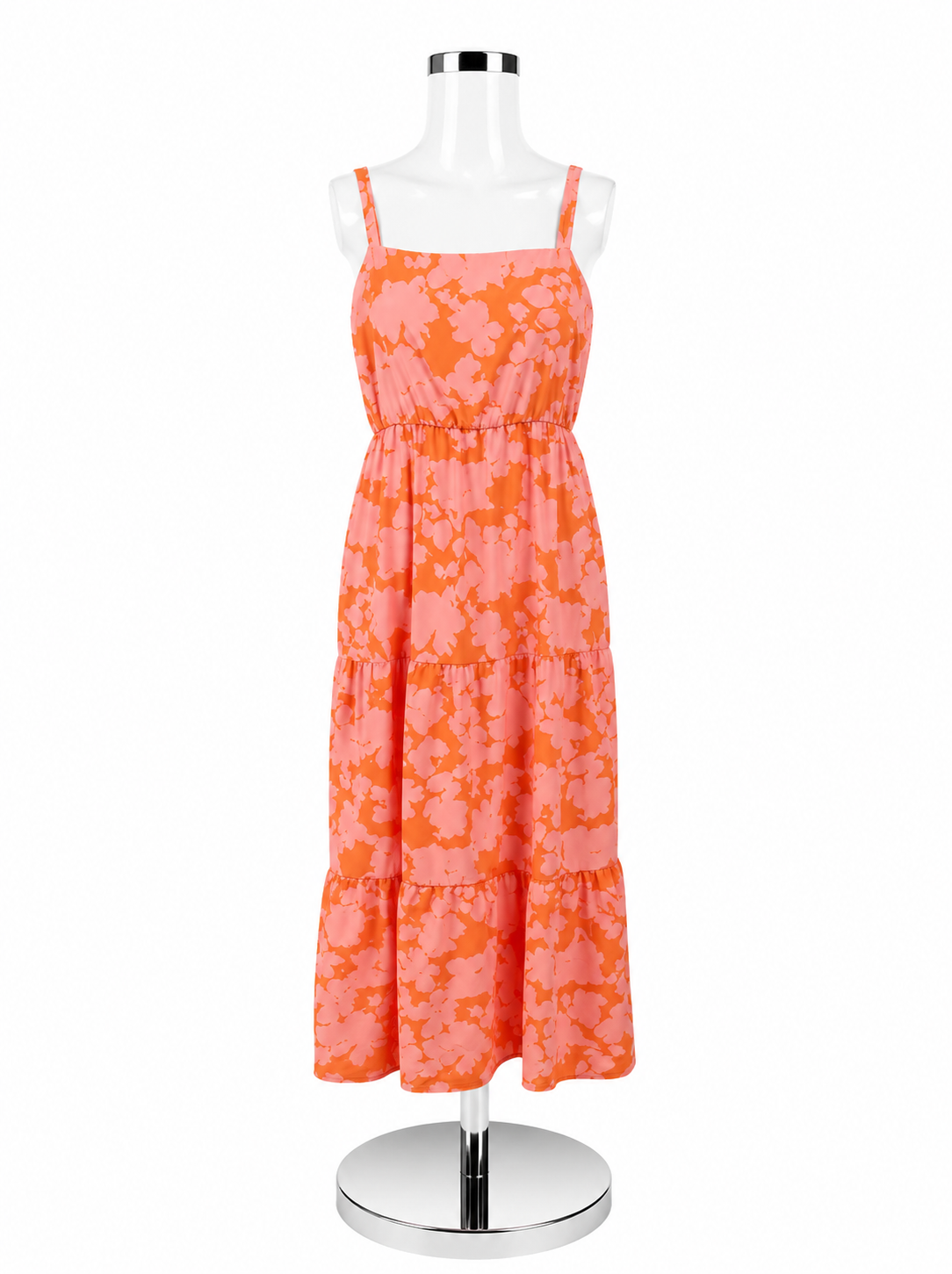 AL STANDARD by Sanctuary Floral Smocked Maxi Sundress Orange Pink Size Large - ONLINE ONLY