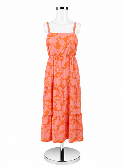 AL STANDARD by Sanctuary Floral Smocked Maxi Sundress Orange Pink Size Large - ONLINE ONLY