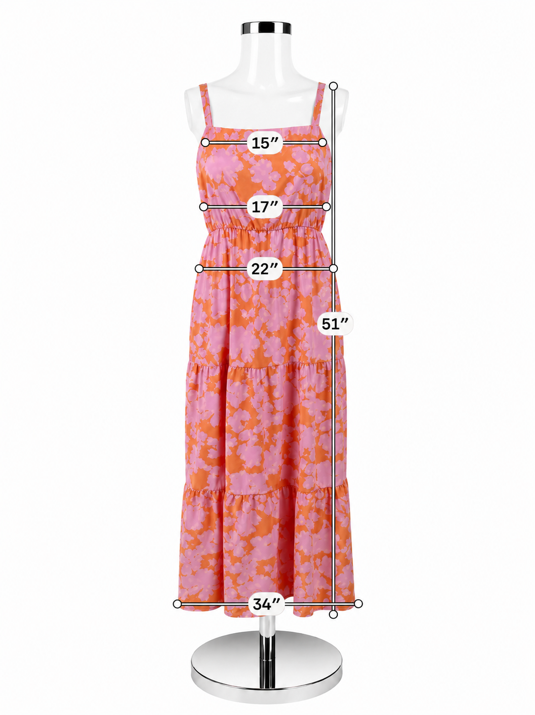AL STANDARD by Sanctuary Floral Smocked Maxi Sundress Orange Pink Size Large - ONLINE ONLY