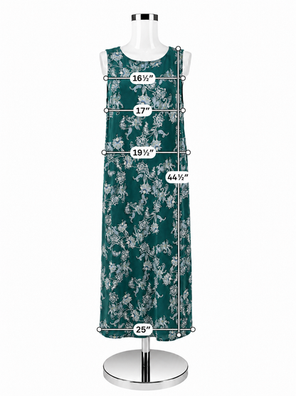 J. Jill Wearever Teal Paisley Floral Sleeveless Midi Dress Size Medium - ONLINE ONLY
