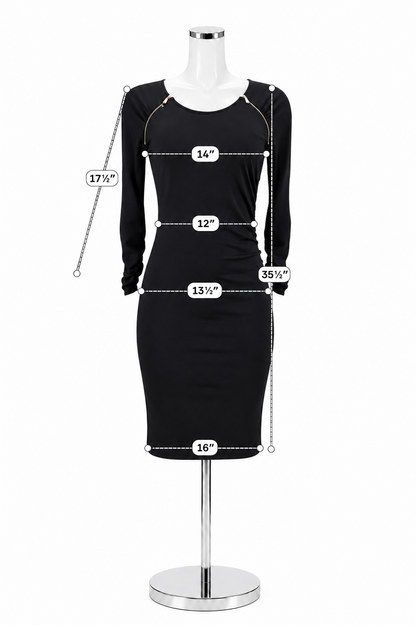 INC International Concepts Zipper Accent Ruched Sleeve Bodycon Dress Size S Black - ONLINE ONLY