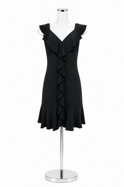White House Black Market Ruffle Front Sleeveless Dress Black Size Small - ONLINE ONLY
