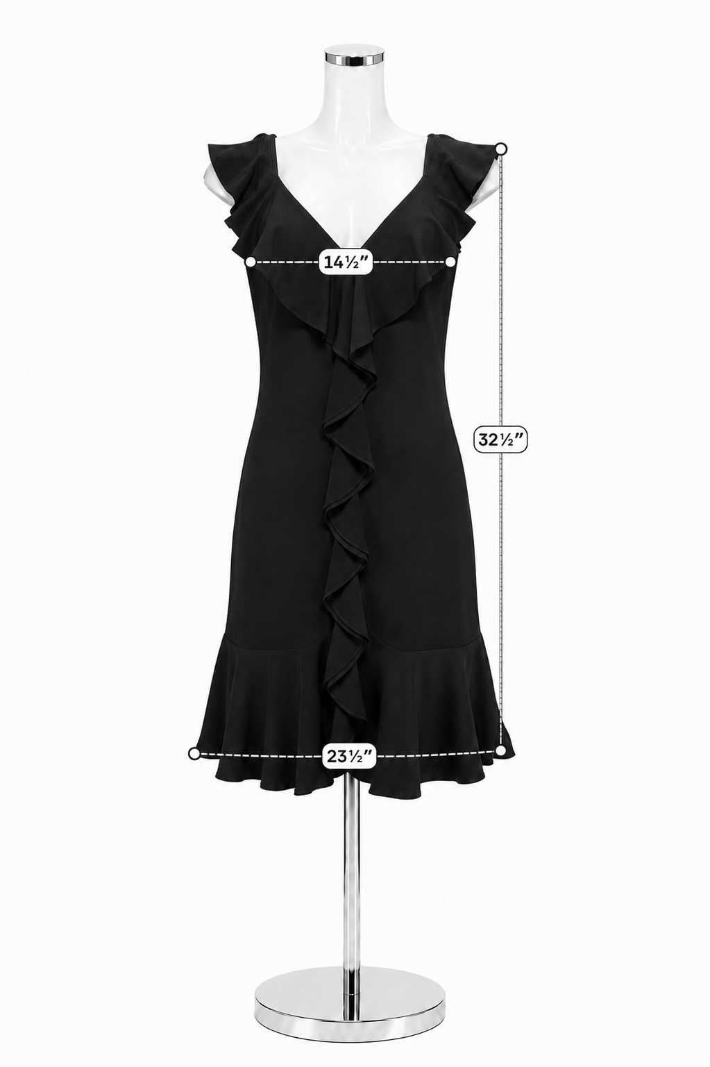 White House Black Market Ruffle Front Sleeveless Dress Black Size Small - ONLINE ONLY