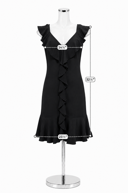 White House Black Market Ruffle Front Sleeveless Dress Black Size Small - ONLINE ONLY