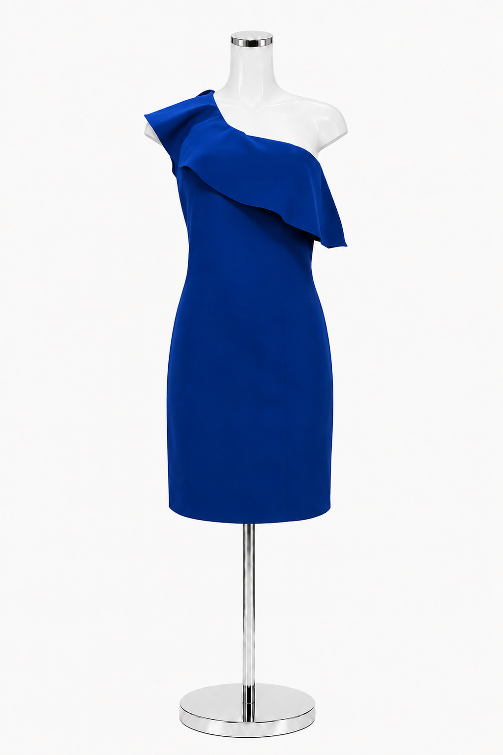 Cartise One-Shoulder Ruffle Sheath Dress Cobalt Blue Size 2 - ONLINE ONLY