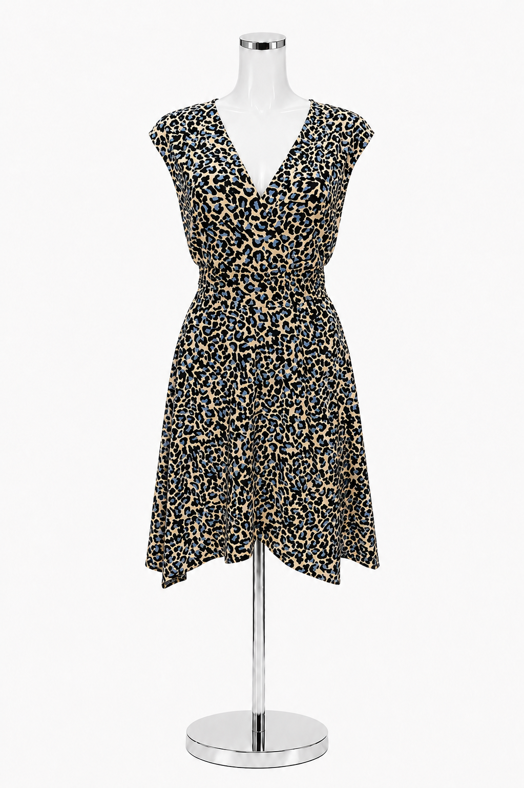 BCBGMAXAZRIA Animal Print Faux Wrap Jersey Dress Size Medium - ONLINE ONLY