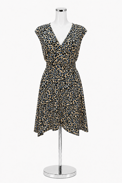 BCBGMAXAZRIA Animal Print Faux Wrap Jersey Dress Size Medium - ONLINE ONLY