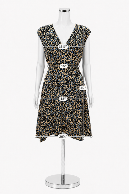 BCBGMAXAZRIA Animal Print Faux Wrap Jersey Dress Size Medium - ONLINE ONLY