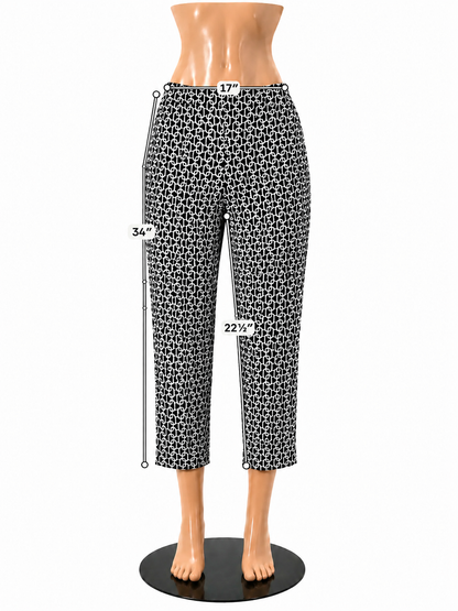 Jude Connally Geometric Chain Link Print Pull-On Pants Navy White Size XL - ONLINE ONLY