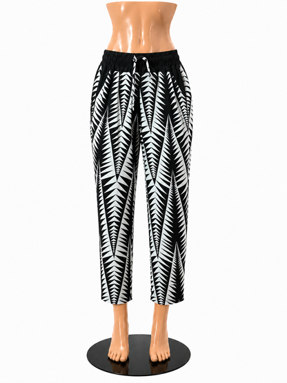 Holly Bracken Geometric Print Pull-On Jogger Pants | Size Small - ONLINE ONLY