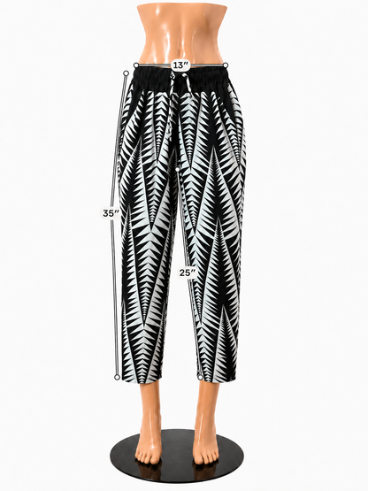 Holly Bracken Geometric Print Pull-On Jogger Pants | Size Small - ONLINE ONLY