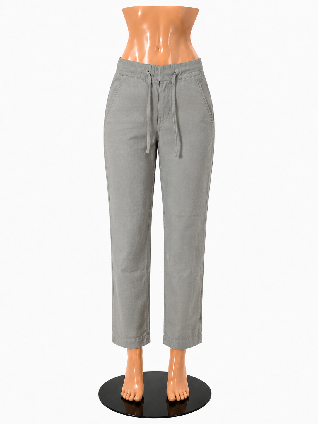 J.Crew City Fit Pants Cotton Linen Blend Drawstring Taupe Size 2 - ONLINE ONLY