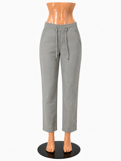 J.Crew City Fit Pants Cotton Linen Blend Drawstring Taupe Size 2 - ONLINE ONLY