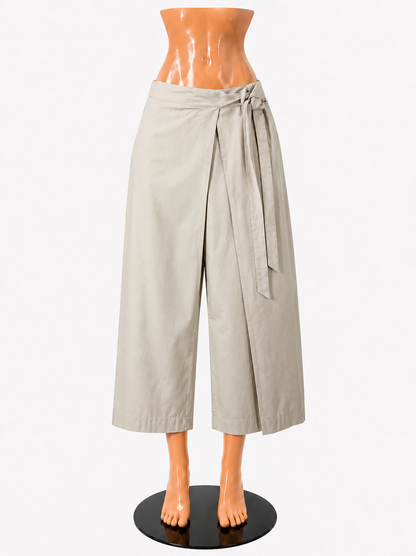 Banana Republic Margaux Tie-Waist Cropped Wide-Leg Pants Tan Size 2 - ONLINE ONLY