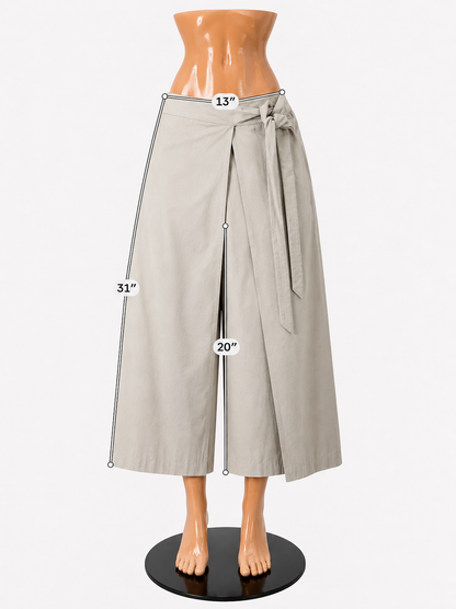 Banana Republic Margaux Tie-Waist Cropped Wide-Leg Pants Tan Size 2 - ONLINE ONLY