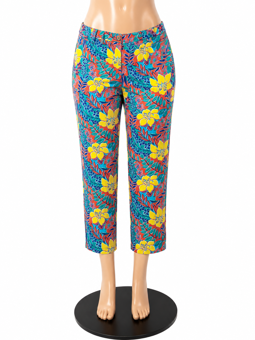Talbots Perfect Skimmer Tropical Hibiscus Floral Capri Pants NWT Size 16 - ONLINE ONLY