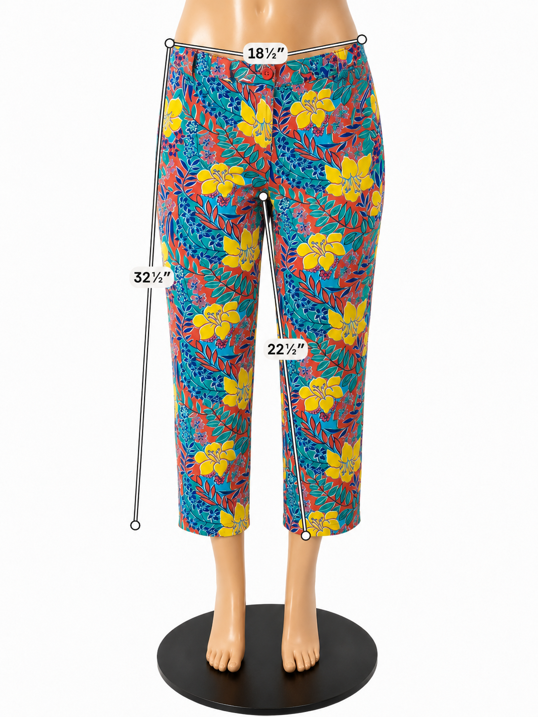 Talbots Perfect Skimmer Tropical Hibiscus Floral Capri Pants NWT Size 16 - ONLINE ONLY