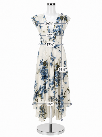 Lulus French Countryside Blue Floral High-Low Maxi Dress | Size Medium - ONLINE ONLY
