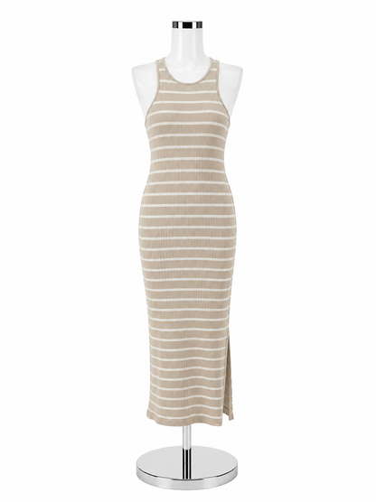 French Connection Striped Ribbed Knit Maxi Tank Dress Size Large - ONLINE ONLY