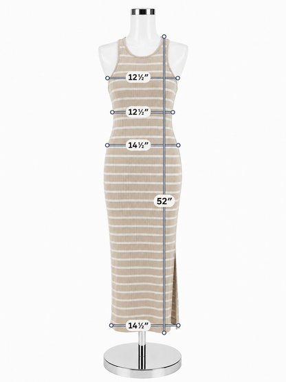 French Connection Striped Ribbed Knit Maxi Tank Dress Size Large - ONLINE ONLY