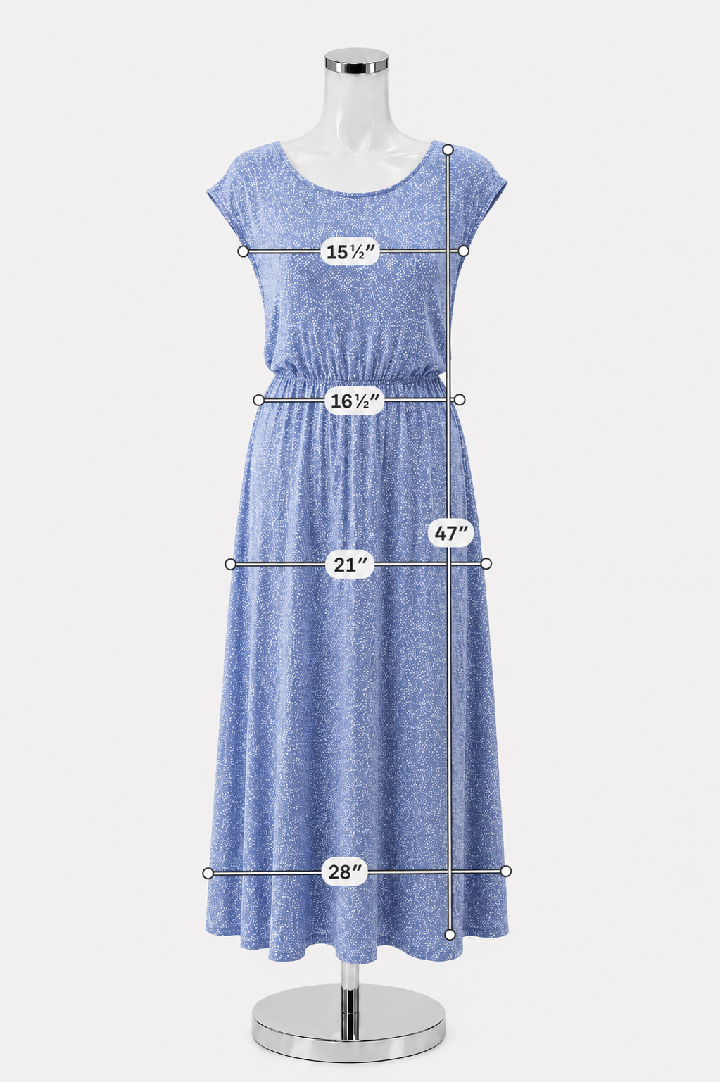 LOFT Outlet Floral Jersey Midi Dress Blue White Stretch Knit Size 12 - ONLINE ONLY