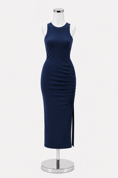 LOFT Beaches Navy Ribbed Knit Sleeveless Maxi Dress | Size Small - ONLINE ONLY