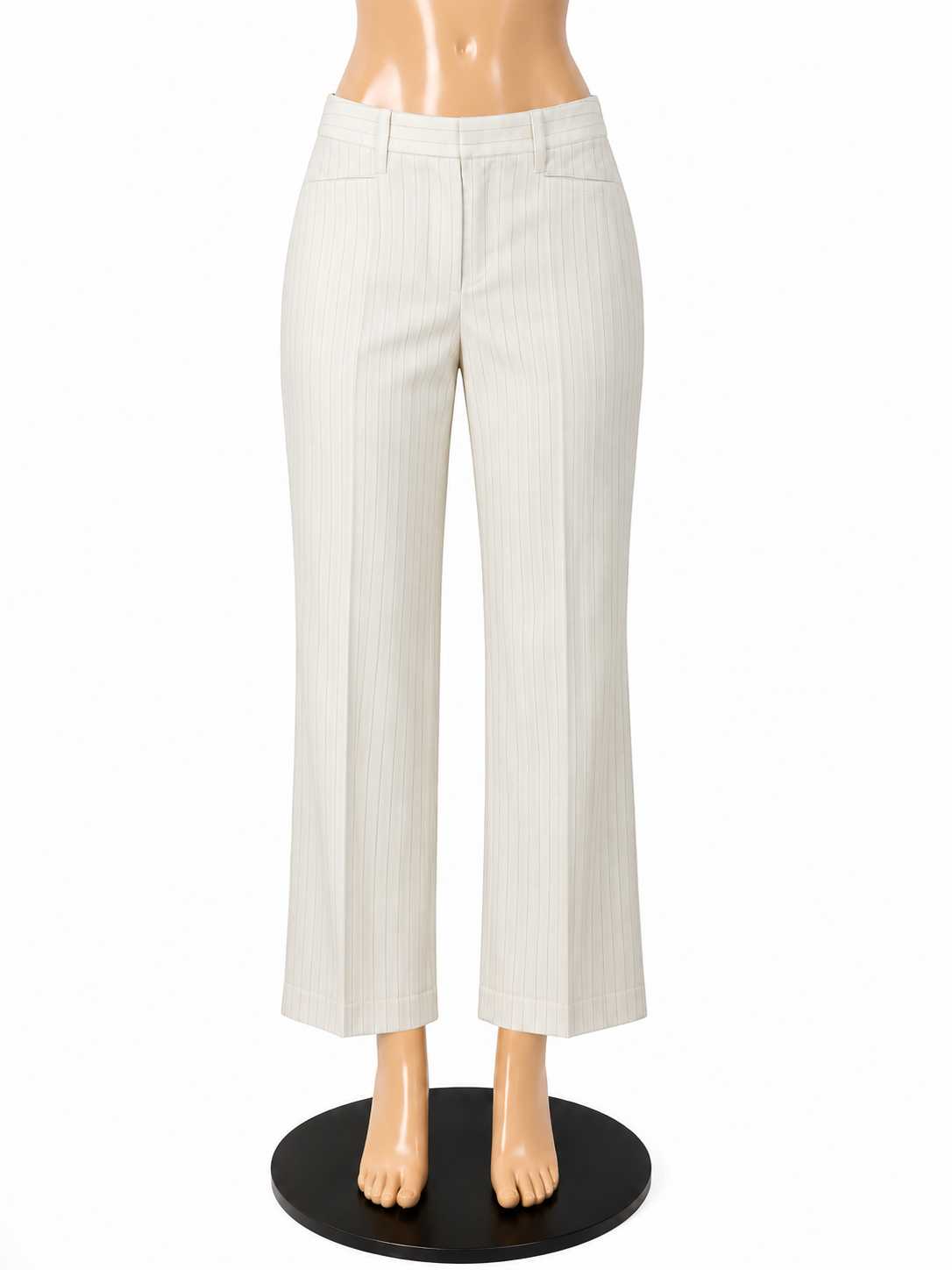 Banana Republic Cream &amp; Gray Striped Ankle Pants | Size 8 - ONLINE ONLY
