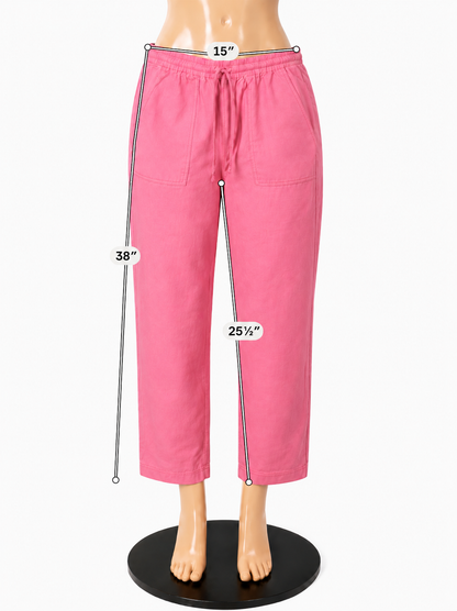 J. Crew Coral Linen Blend Drawstring Pants | Size Medium Tall - ONLINE ONLY