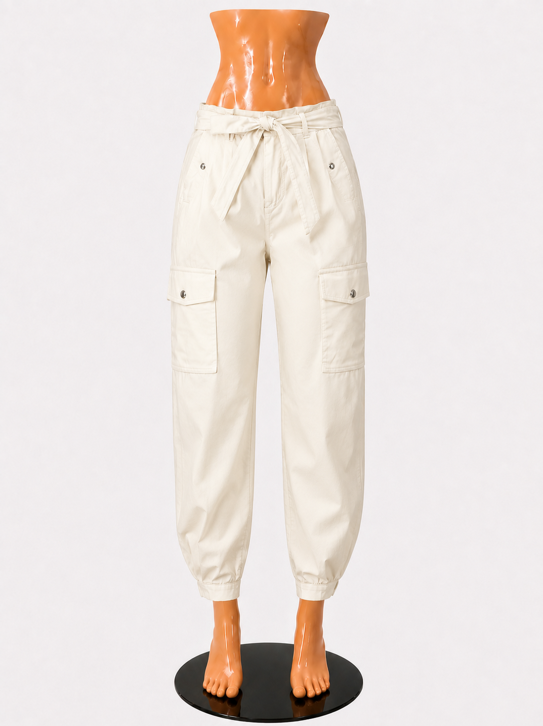 Ralph Lauren Belted Tapered Cargo Pants White Size 8 NWT - ONLINE ONLY