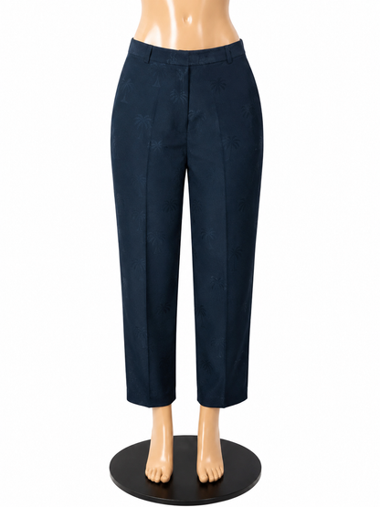 Tommy Bahama 100% Silk Palm Jacquard Pants Navy Blue Size 10 - ONLINE ONLY