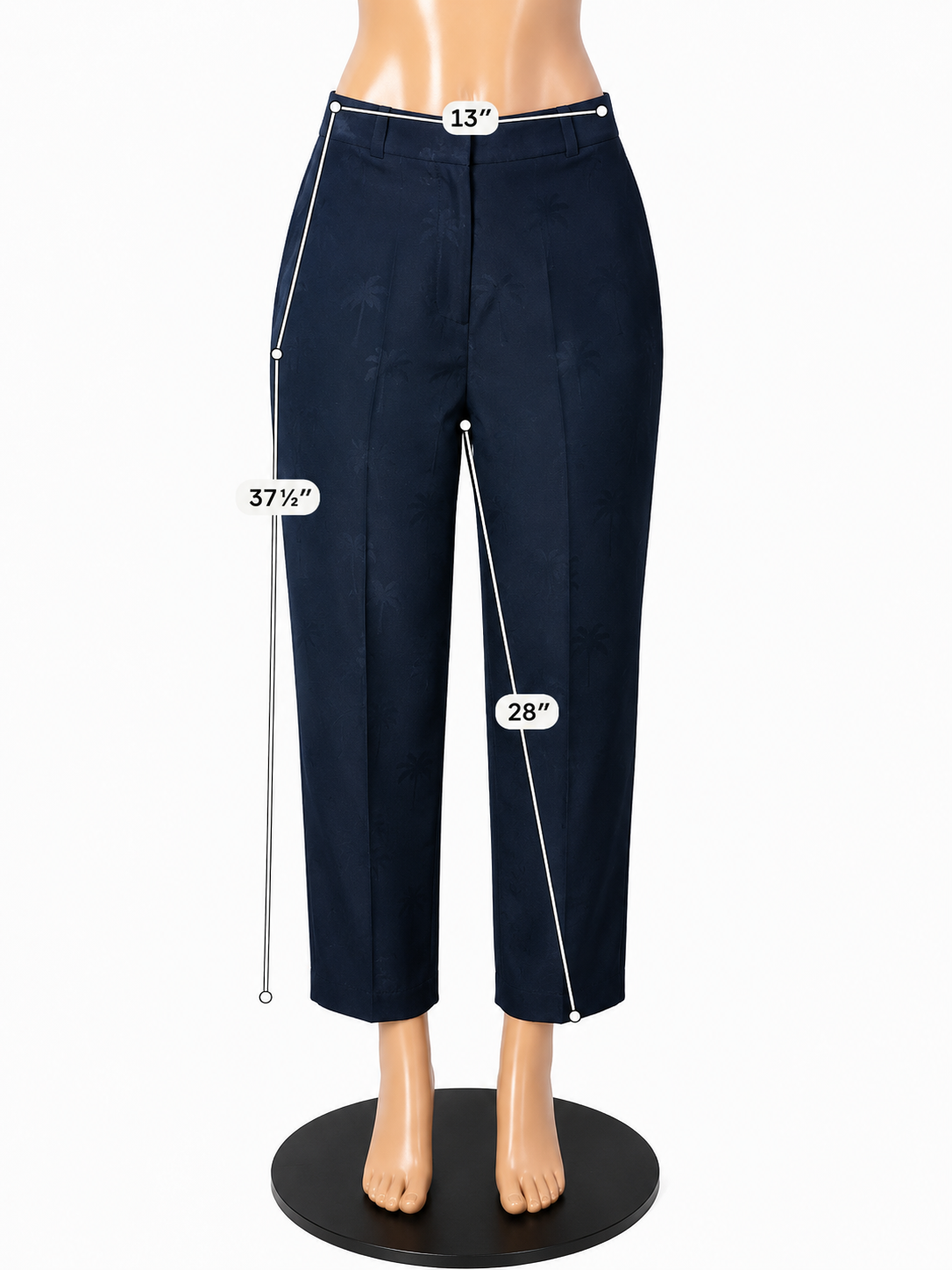Tommy Bahama 100% Silk Palm Jacquard Pants Navy Blue Size 10 - ONLINE ONLY