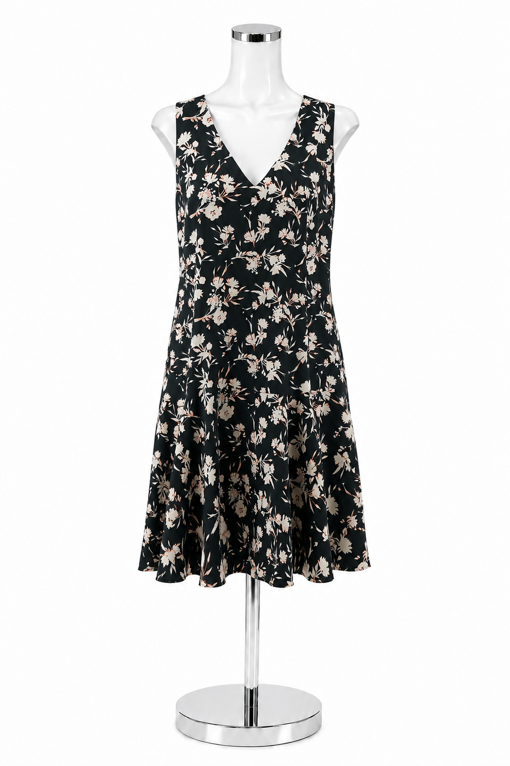 Banana Republic Floral V-Neck Sleeveless Flounce Dress Size 12