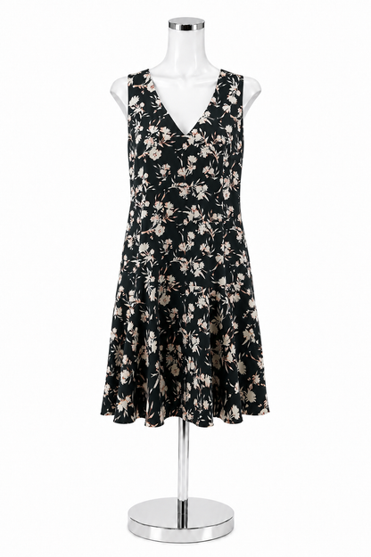 Banana Republic Floral V-Neck Sleeveless Flounce Dress Size 12