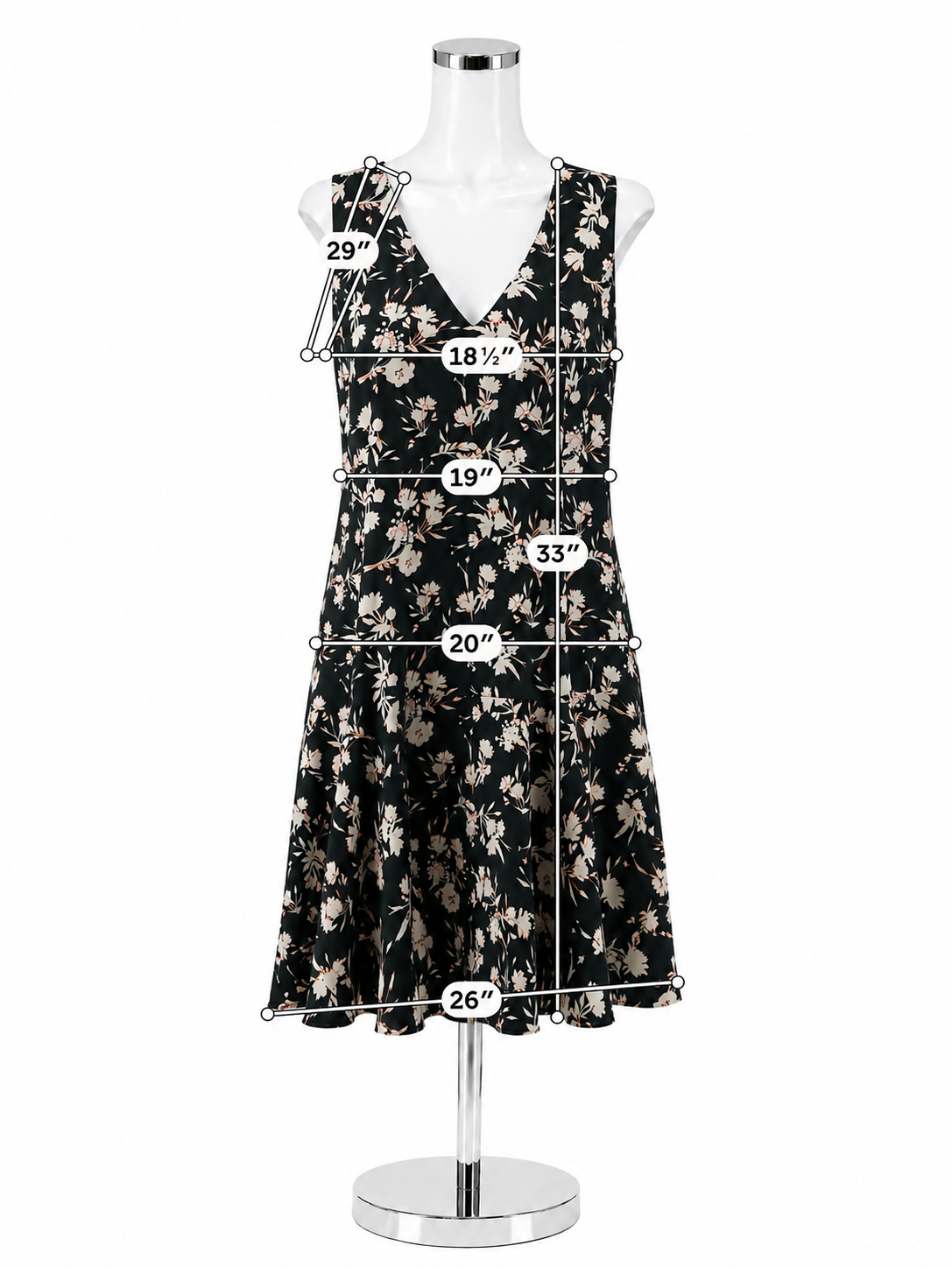 Banana Republic Floral V-Neck Sleeveless Flounce Dress Size 12