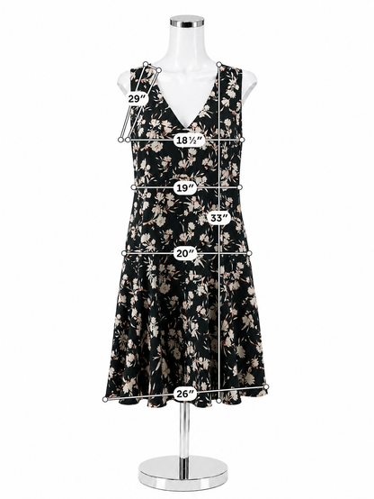 Banana Republic Floral V-Neck Sleeveless Flounce Dress Size 12