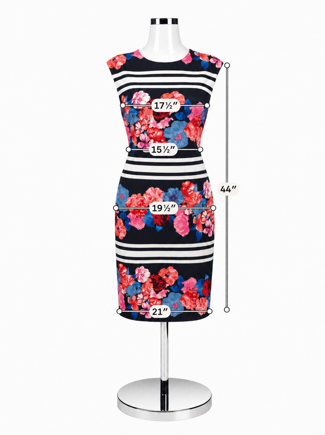 Vince Camuto Vince Camuto Floral Scuba Sheath Dress Navy Blue Red Size 6