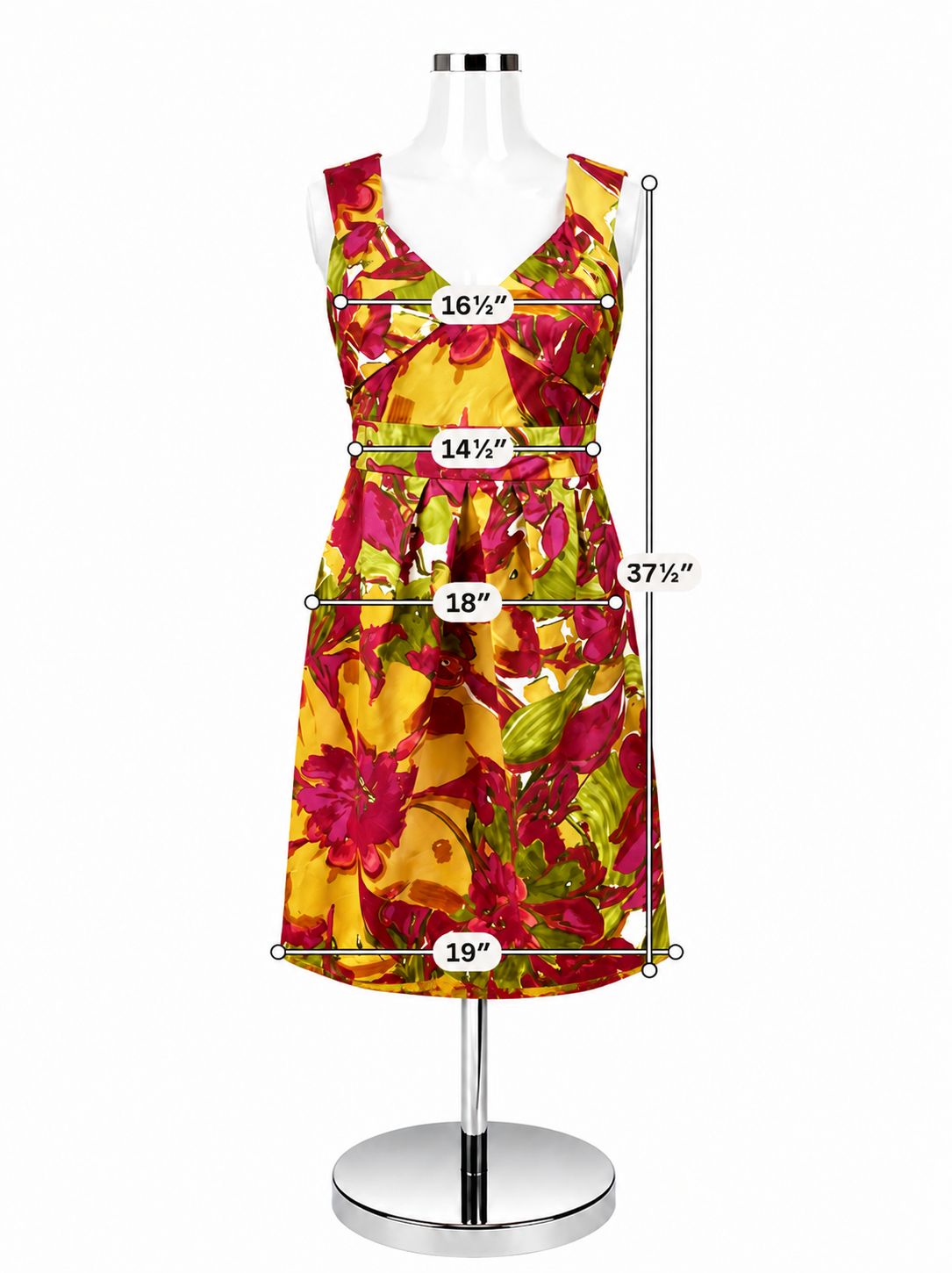 Kay Unger New York Silk Blend Floral V-Neck Sheath Dress Size 6
