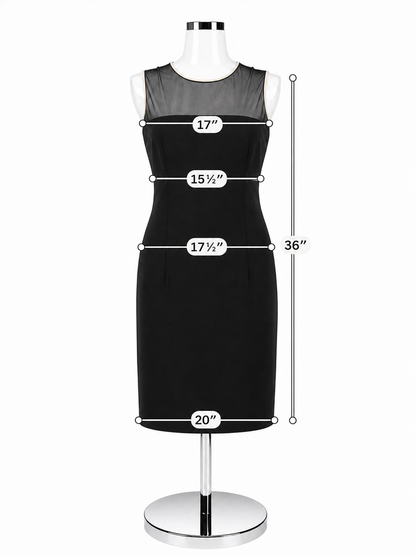 Ann Taylor Mesh Yoke Colorblock Sheath Dress Black Cream Size 6