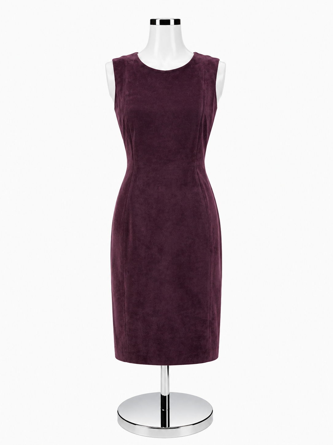 Calvin Klein Plum Faux Suede Sleeveless Sheath Dress | Size 10