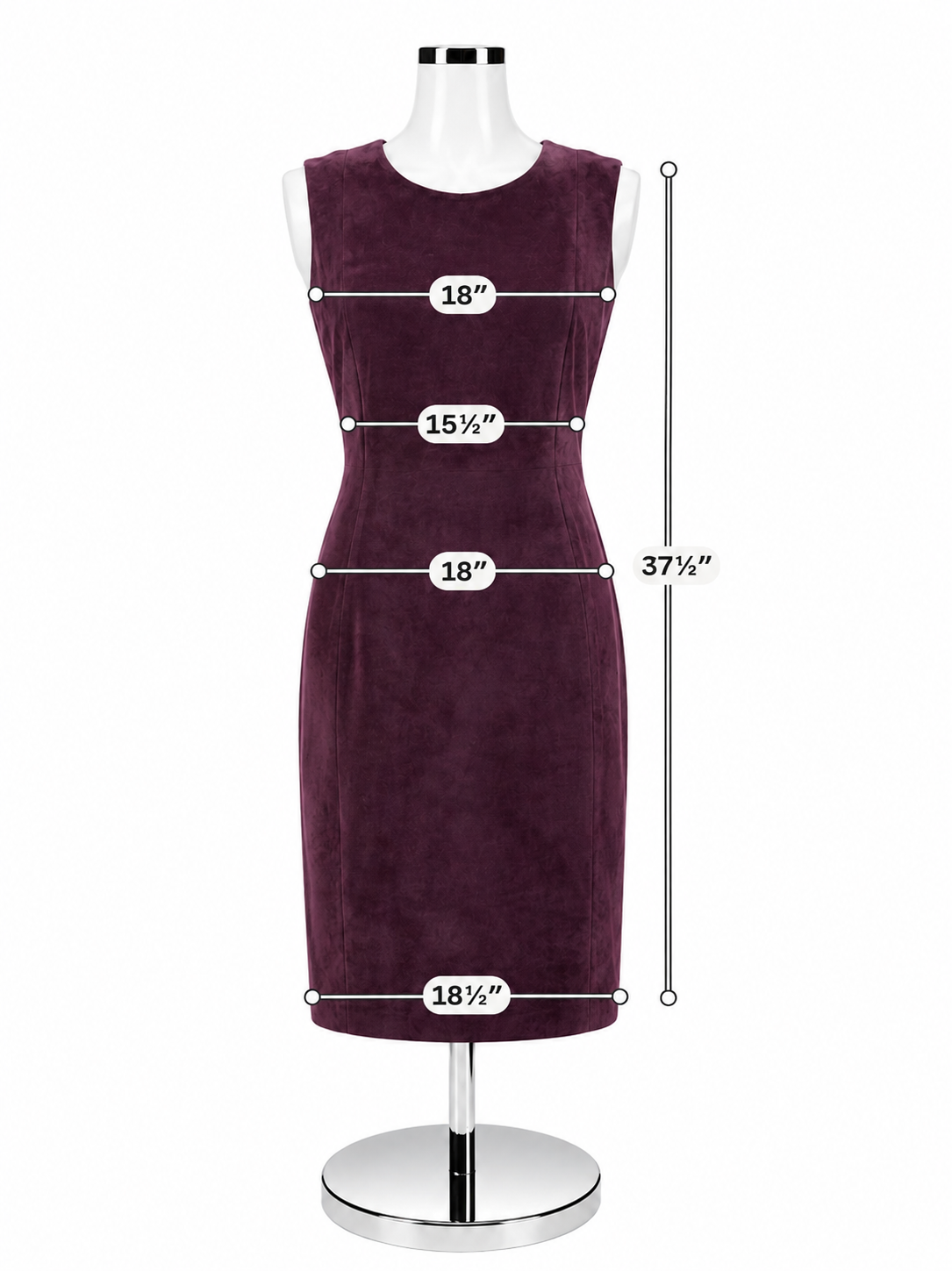 Calvin Klein Plum Faux Suede Sleeveless Sheath Dress | Size 10