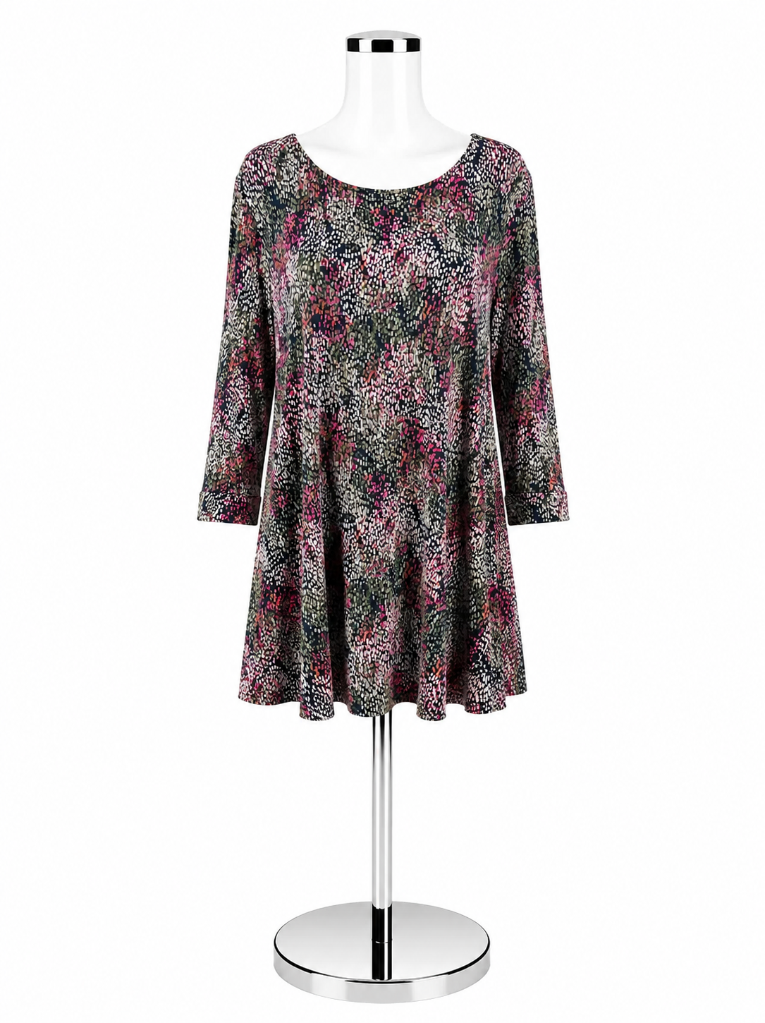 Joules Navy Abstract Print Swing Tunic Dress 3/4 Sleeve US 14