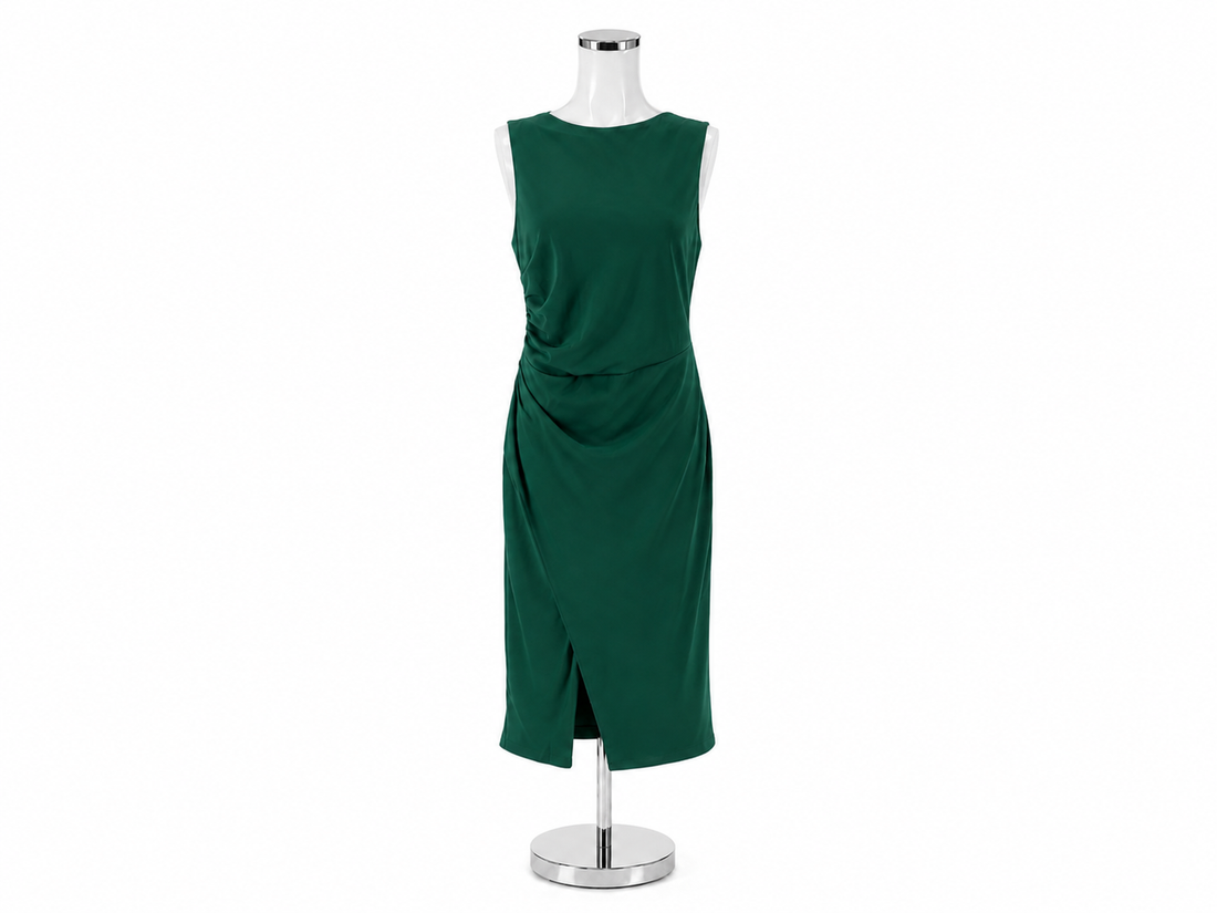 Abercrombie &amp; Fitch Bateau Neck Drama Back Maxi Dress Green Size Large