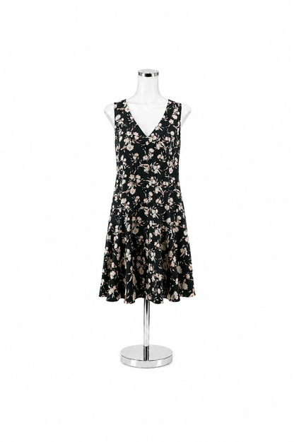 Banana Republic Floral V-Neck Sleeveless Flounce Dress Size 12