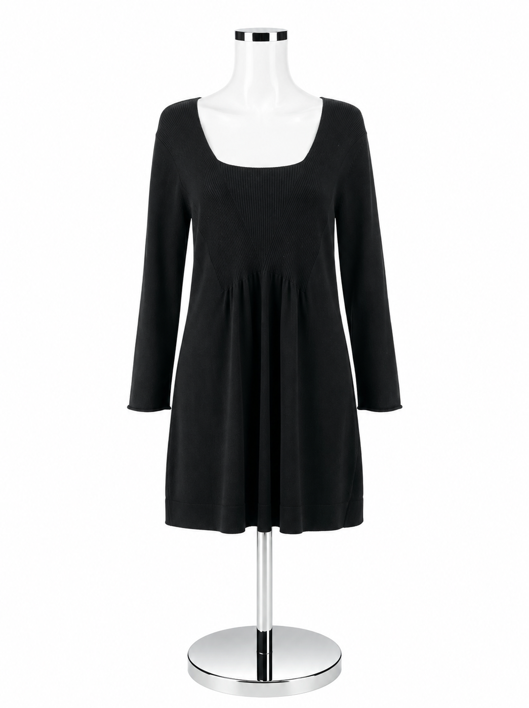 Nine West Black Ribbed Knit 3/4 Sleeve Sweater Dress Size XL