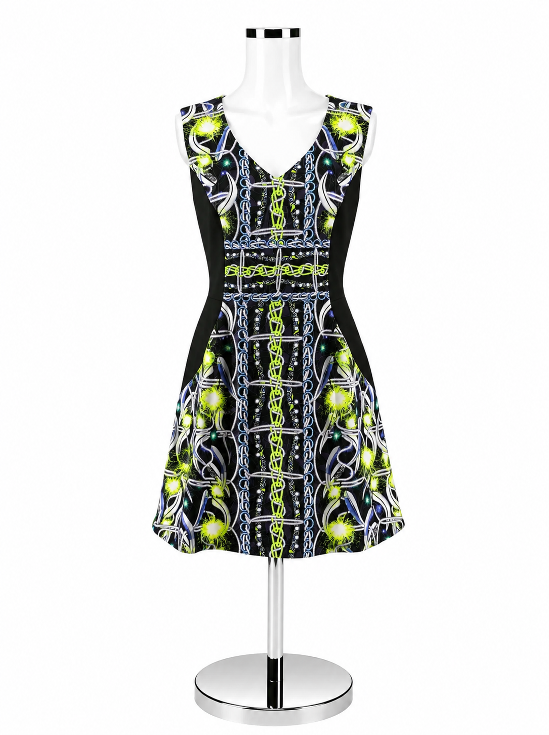 Peter Pilotto Pallas Chain Print Jacquard Dress UK 14 US 10