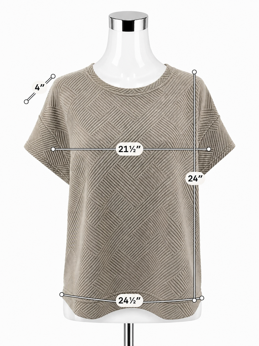 See and Be Seen Tan Geometric Jacquard Dolman Sleeve Top Size Medium